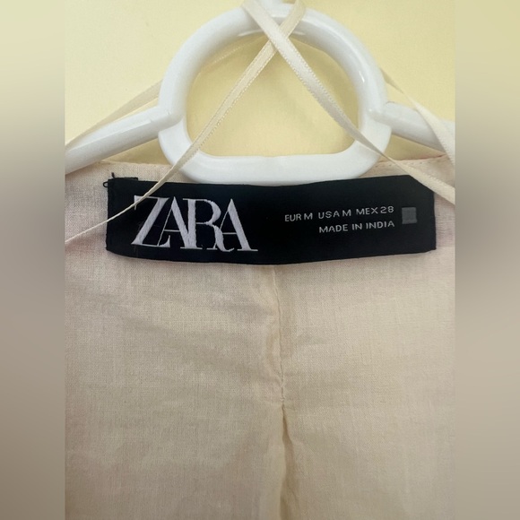 Zara Cream Embroidered Floral Cotton Vest with Pink & Green Accents - Picture 2 of 5